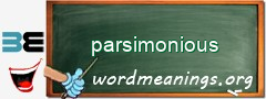 WordMeaning blackboard for parsimonious